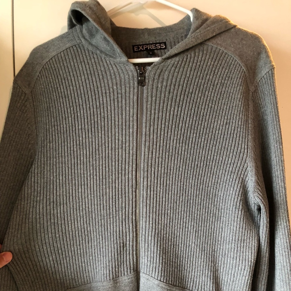 Express grey knit hoodie M